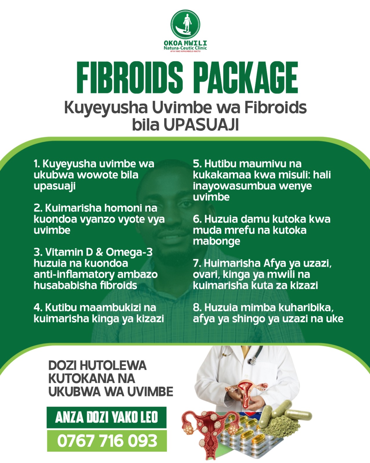 Fibroids 11cm na Zaidi; Dozi ya Mwezi 1